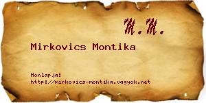 Mirkovics Montika névjegykártya